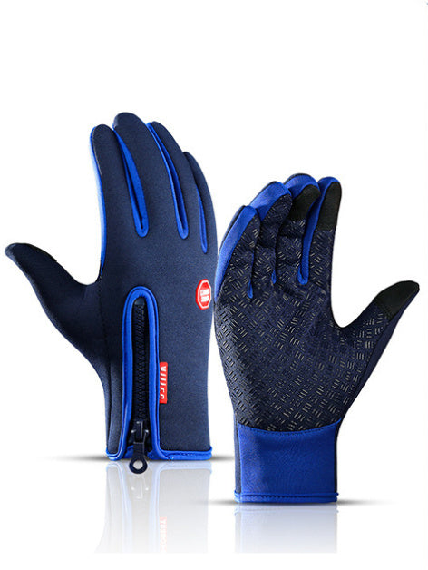 Winter Gloves Touch Screen Riding Motorcycle Sliding Waterproof Sports Gloves With Fleece