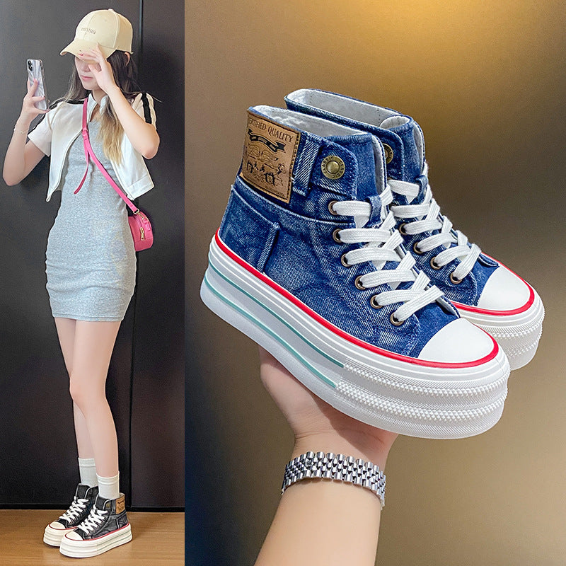 Summer youth cloth shoes high top shoes spring and autumn casual board shoes