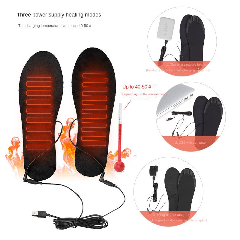 USB heating insole warm feet treasure charging heating washable size tailoring full soled warm feet electric heating insole