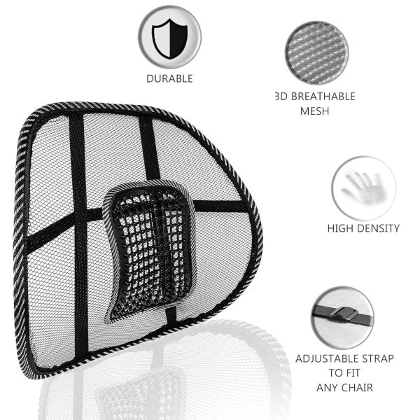 Lumbar Back Support, Mesh Cushion Backrest For Office Home Car Seat