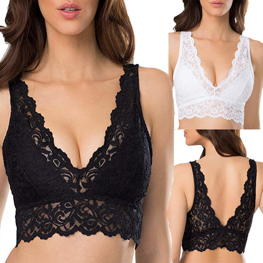 Foreign Trade Amazon Hot Models Sexy Underwear Europe And The United States Sexy Lace Bra Temptation See-Through Vest B3008