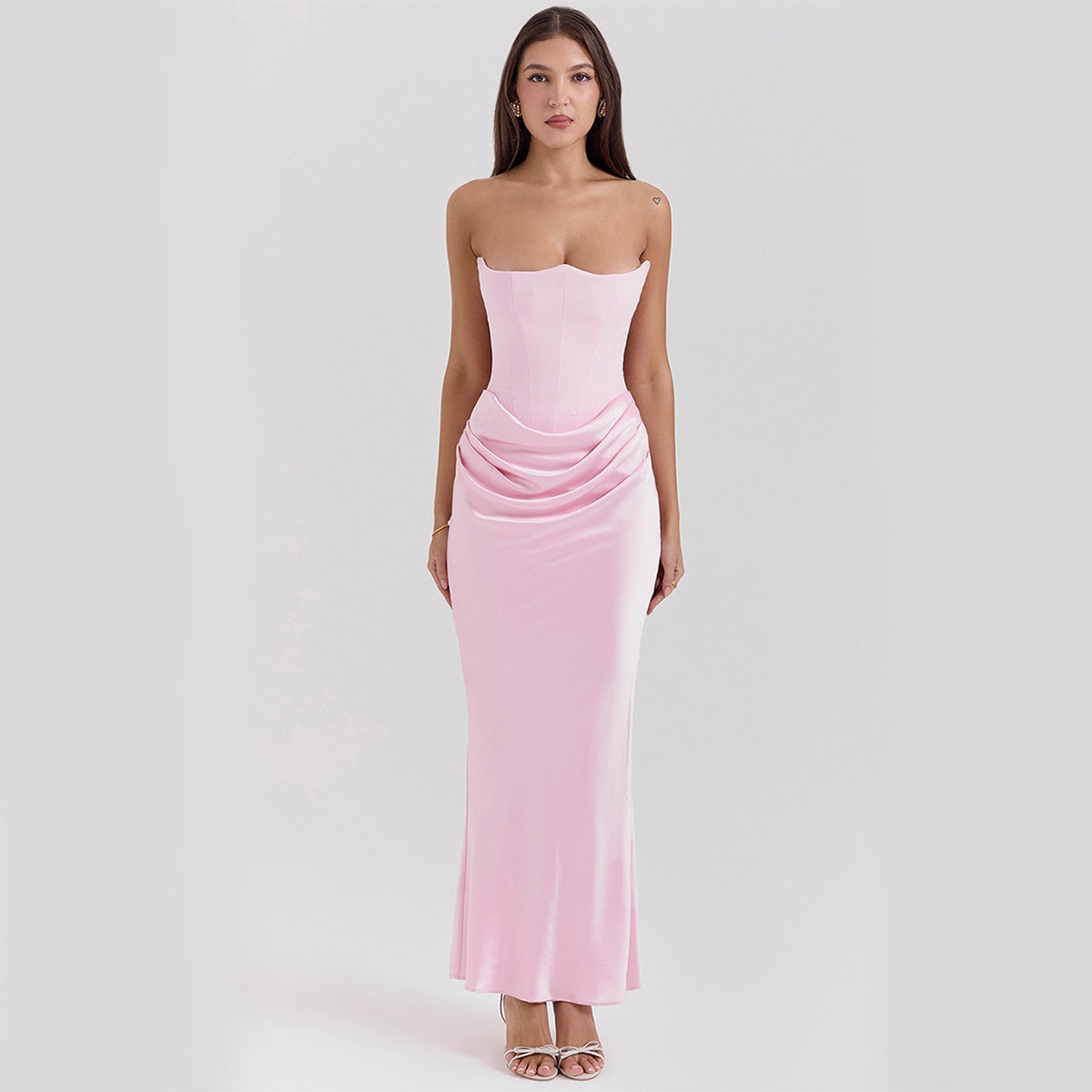 Slim Tube Top Long Dress Sexy Fashion Bandeau Backless Party Evening Dresses For Women Clothing