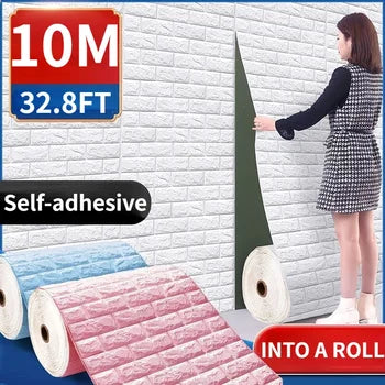 3D Brick Pattern Wall Sticker Self-Adhesive Panel