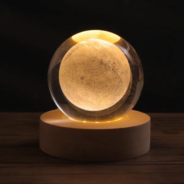 3d Crystal Ball Night Lights Glowing Galaxy Planetary Earth Moon Ball Lamp