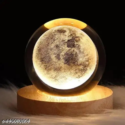 3d Crystal Ball Night Lights Glowing Galaxy Planetary Earth Moon Ball Lamp