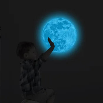 Aesthetic 3D Luminous Moon Wall Sticker Glow