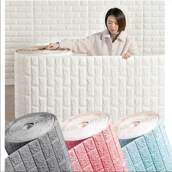 3D Brick Pattern Wall Sticker Self-Adhesive Panel