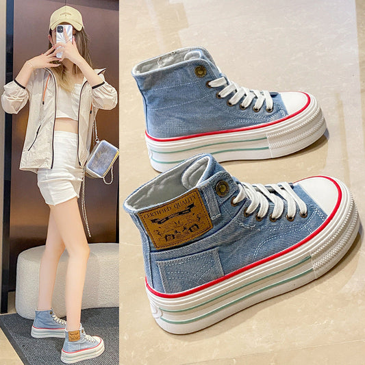 Summer youth cloth shoes high top shoes spring and autumn casual board shoes