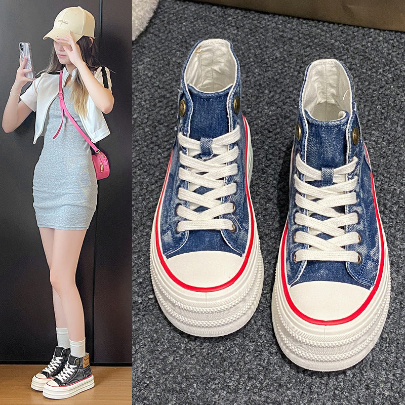 Summer youth cloth shoes high top shoes spring and autumn casual board shoes