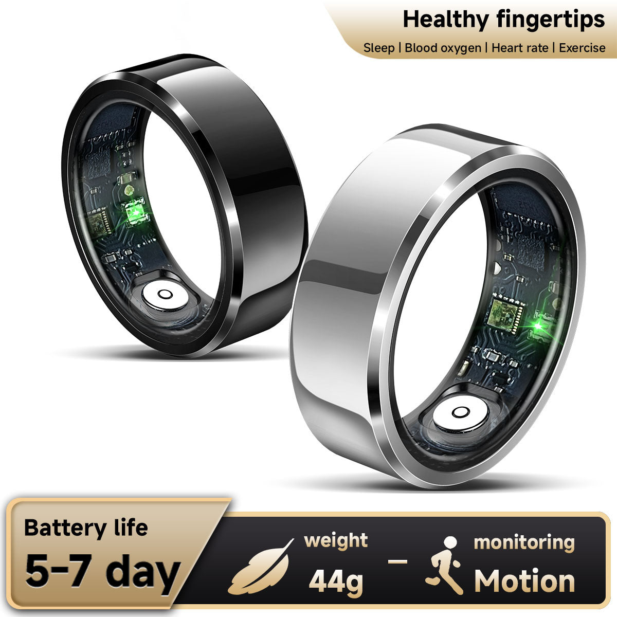 New R6 Smart Ring Heart Rate Blood Oxygen Sleep Monitoring Tracking Ring IP68 Waterproof Health