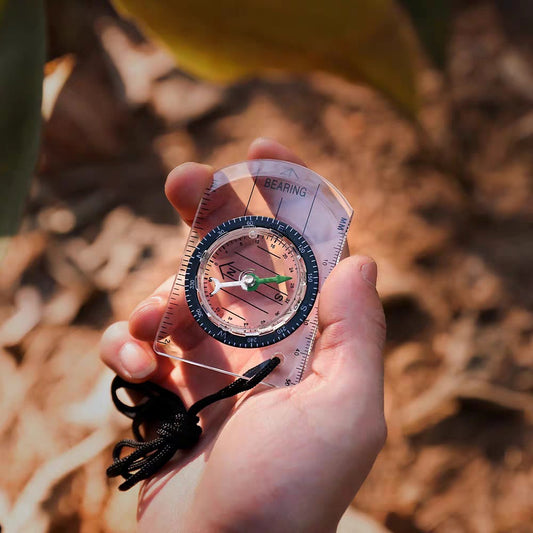 Outdoor Transparent Mini Acrylic Scale Compass Map Scale Lanyard North Needle