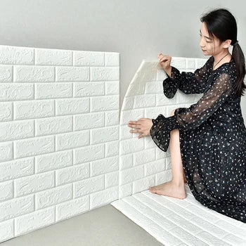 3D Brick Pattern Wall Sticker Self-Adhesive Panel