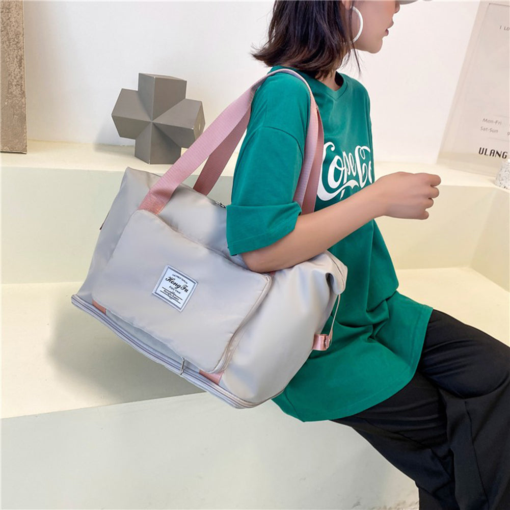 Women Travel Foldable Shoulder Bag Patchwork