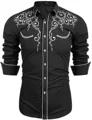 Western Denim Men's Shirt Comfortable and Soft Men's Clothing Long Sleeve