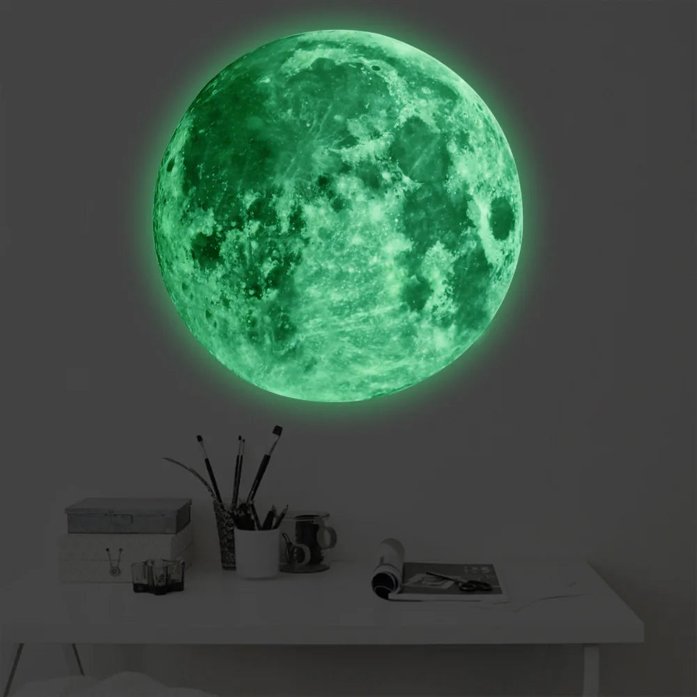 Aesthetic 3D Luminous Moon Wall Sticker Glow