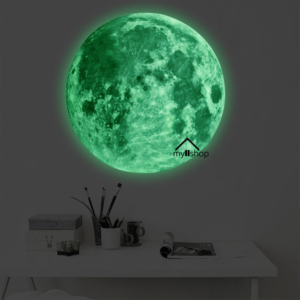 Aesthetic 3D Luminous Moon Wall Sticker Glow