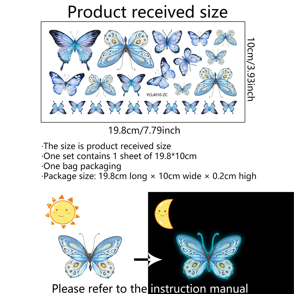 12Pcs/Set Luminous Butterfly Wall Stickers Living Room Butterflies