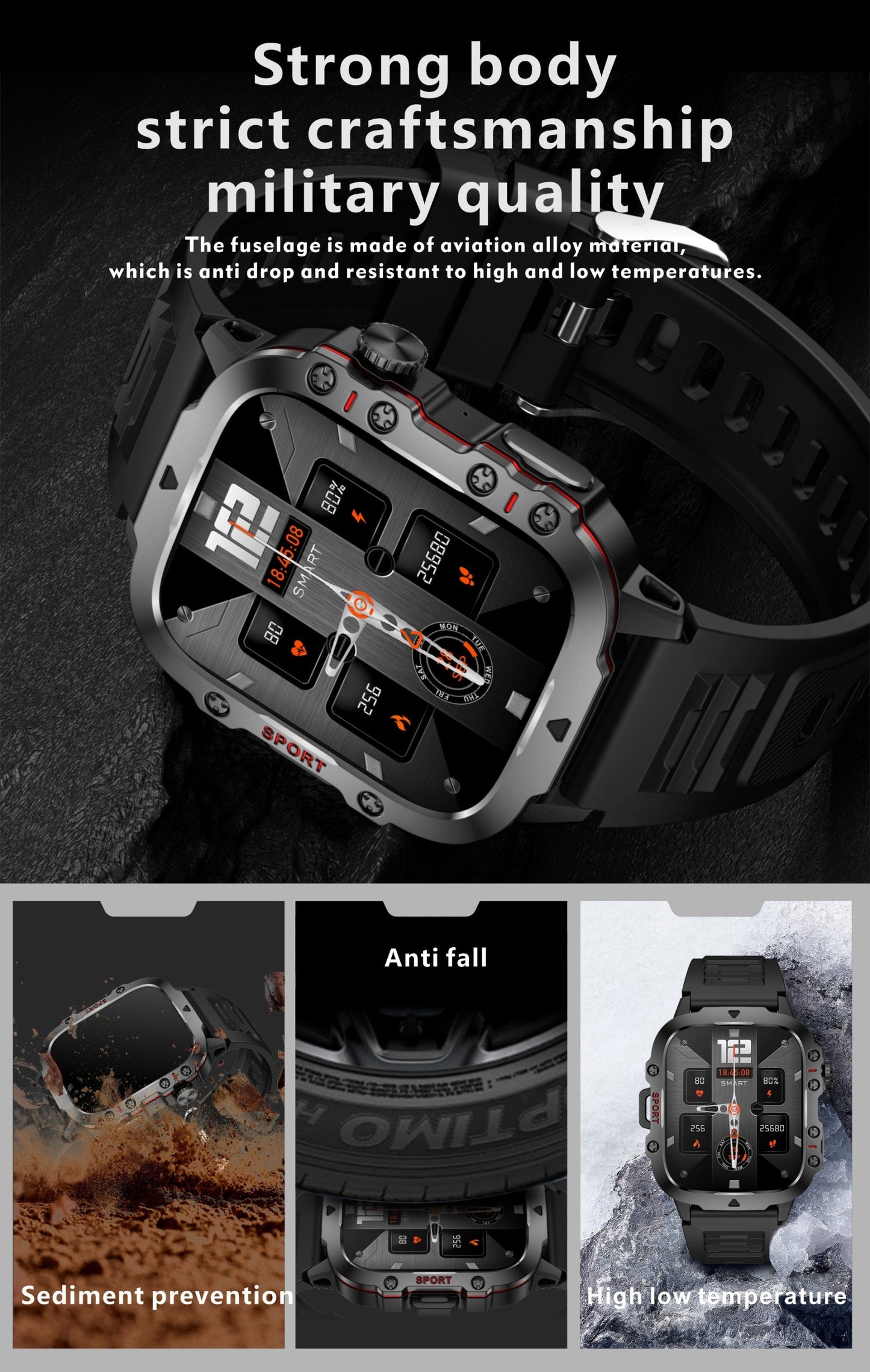 Original Men Smart Watch Bluetooth Call Fitness Clock 3ATM IP68