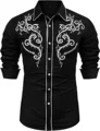 Western Denim Men's Shirt Comfortable and Soft Men's Clothing Long Sleeve