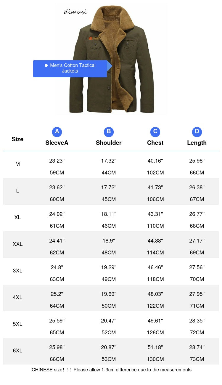 Winter Jacket Mens Military Fleece Warm Coats