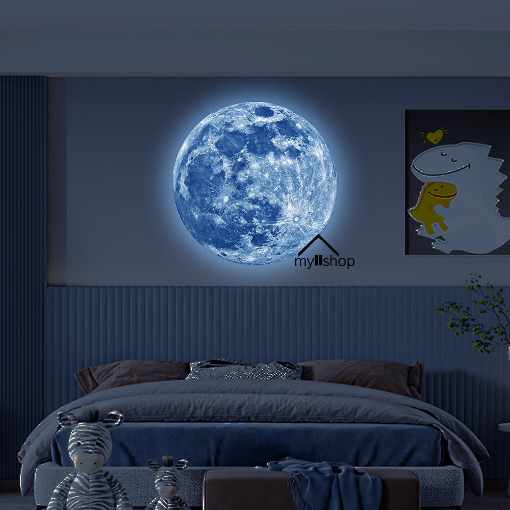 Aesthetic 3D Luminous Moon Wall Sticker Glow