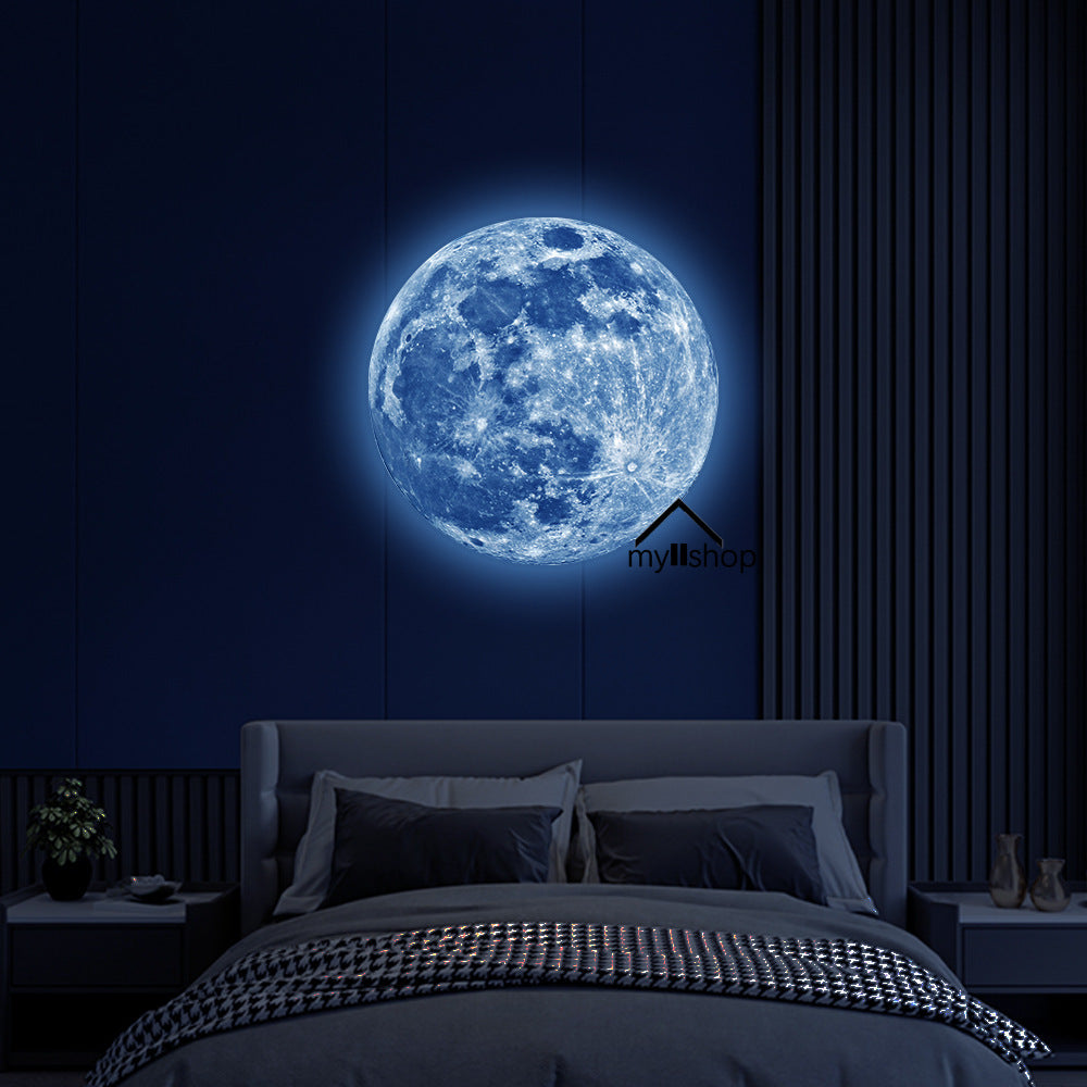 Aesthetic 3D Luminous Moon Wall Sticker Glow