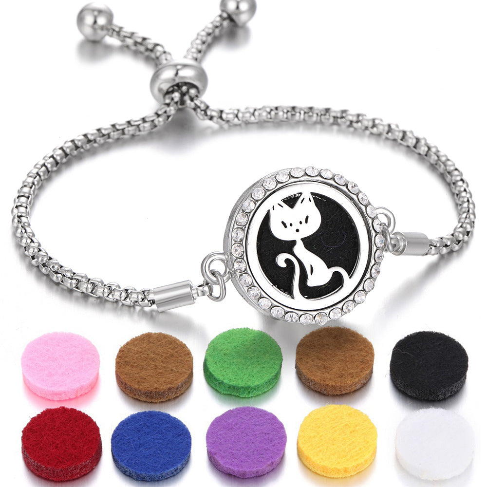 2024 New Kaleidoscope Aromatherapy Bracelet Perfume Essential Oil Diffuser Locket Bracelet Charms Women Aroma Diffuser Jewelry