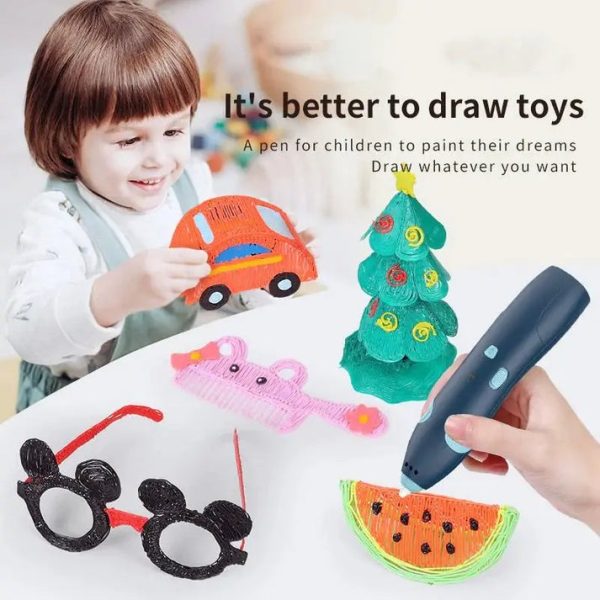 Diy 3d Pen Low Temperature 3d Printing Pen Digital Display Usb Rechargeable