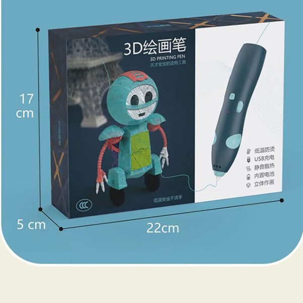 Diy 3d Pen Low Temperature 3d Printing Pen Digital Display Usb Rechargeable