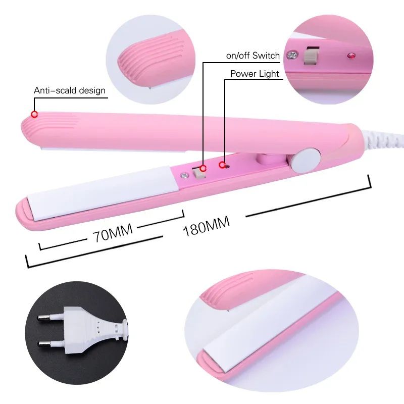 Mini Hair Straightener, Electronic Fast Hair Straightener Portable Mini Hair Flat Iron