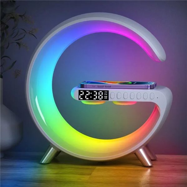 G63 Rgb Light Bluetooth Speaker With 10w Wireless Charging Multifunctional 4 In 1 Wireless Charger