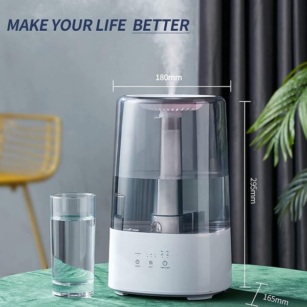 Lh-192 Humidifier – Hot &amp; Cold Mist With 4l Water Tank, 12-hour Continuous Operation