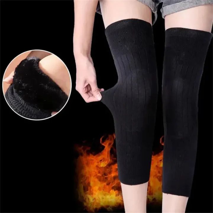 Men Women Cold Proof Plush Socks Warm Leggings Knee Pad Non slip Joint Injury Recovery Outdoor Sports Compression Winter