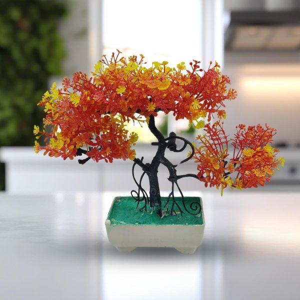 Orange Artificial Bonsai Tree