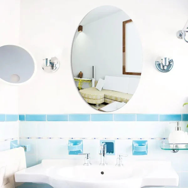 Oval Bathroom House Mirror Acrylic Wall Stickers