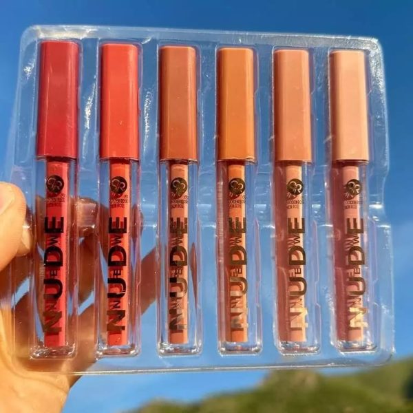 Pack Of 6 Nude Look High Pigment Matte Lipgloss Long Lasting