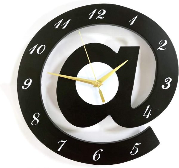 The Sign (@)3d Wooden Wall Clock For Living Room, Bed Room Home Decor Art