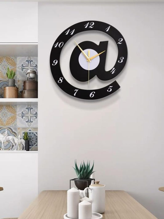 The Sign (@)3d Wooden Wall Clock For Living Room, Bed Room Home Decor Art