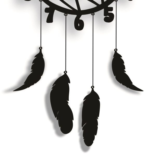 Wall Hanging Wall Clock, Wooden Feather